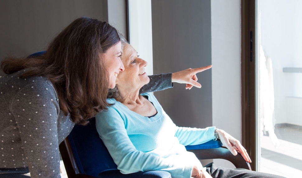 positive-mother-daughter-enjoying-dramatic-view